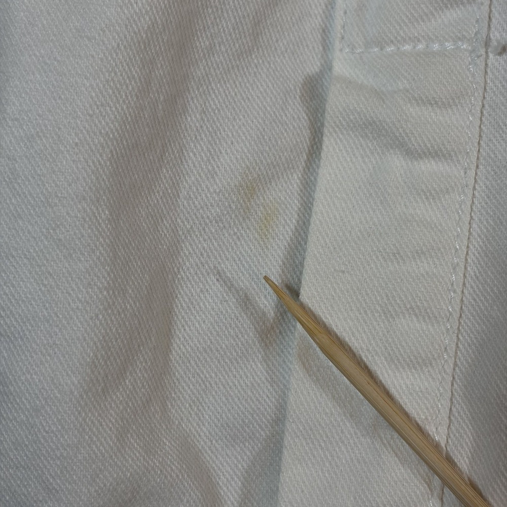 VTG Levi's Red Tab Mens MD White Denim Pearl Snap Western Long Sleeve Shirt 90s - Picture 4 of 14